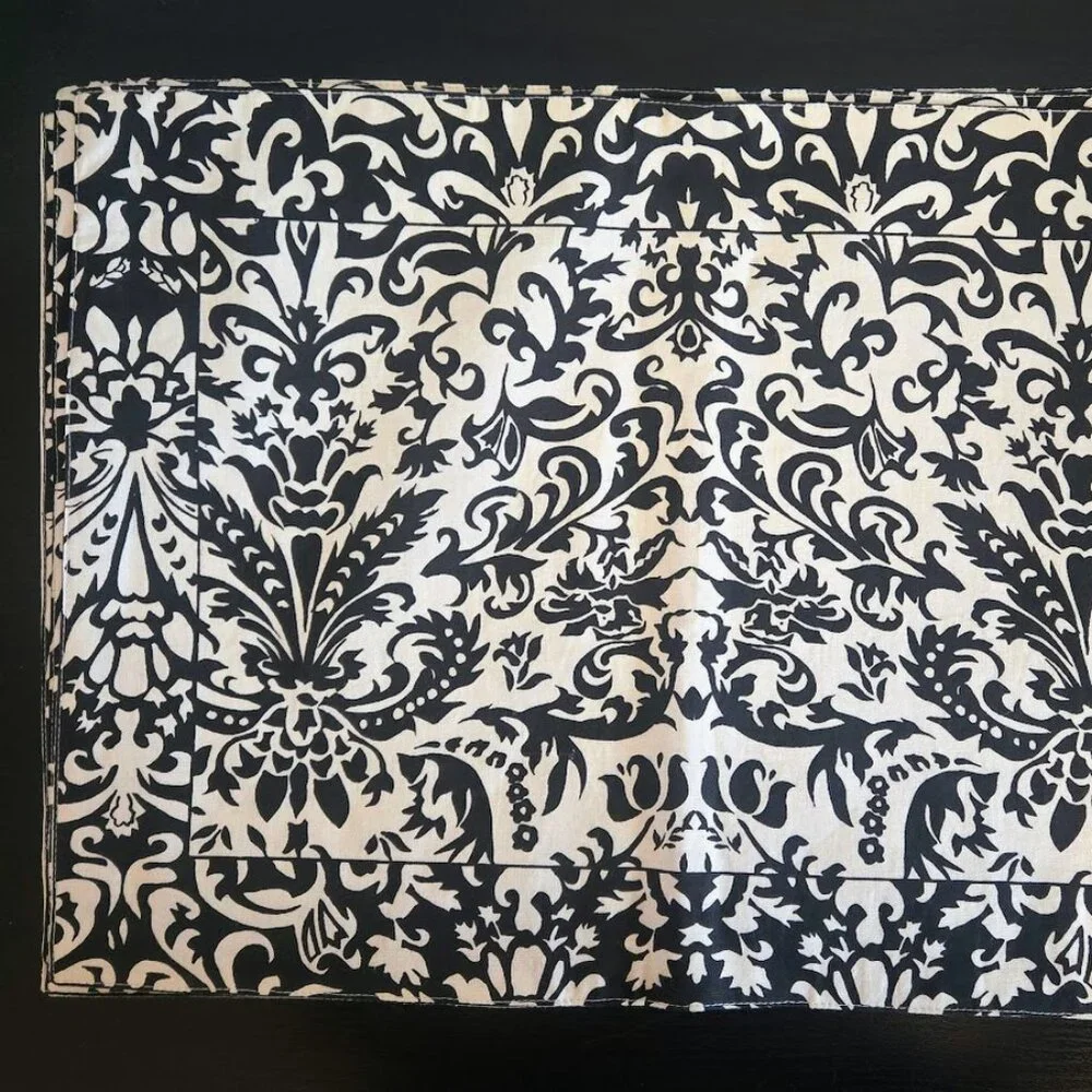 Set of‎ four City Chic cotton cream and black paisley placemats
